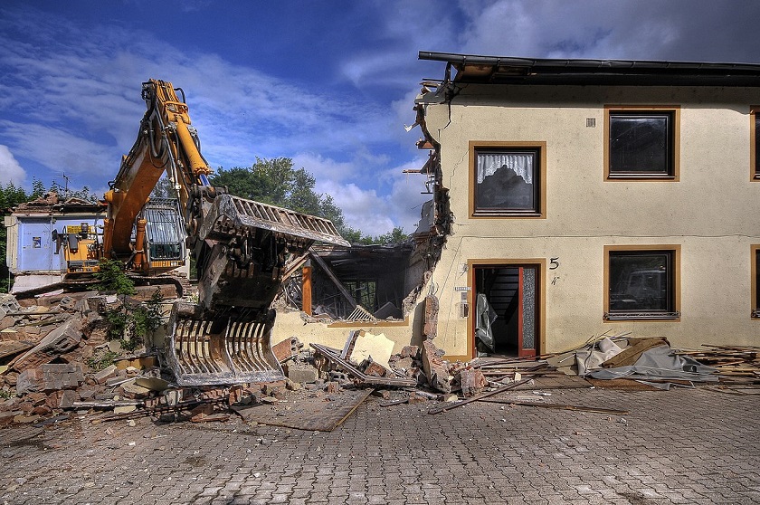 An image of demolition of a house