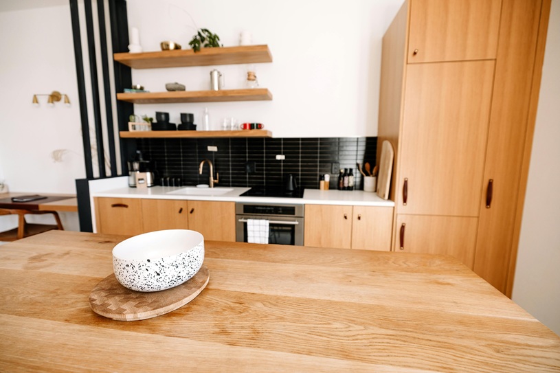 wood kitchen counter
