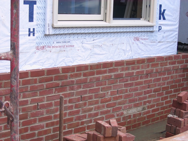 Brick veneer being built on a house a Perth
