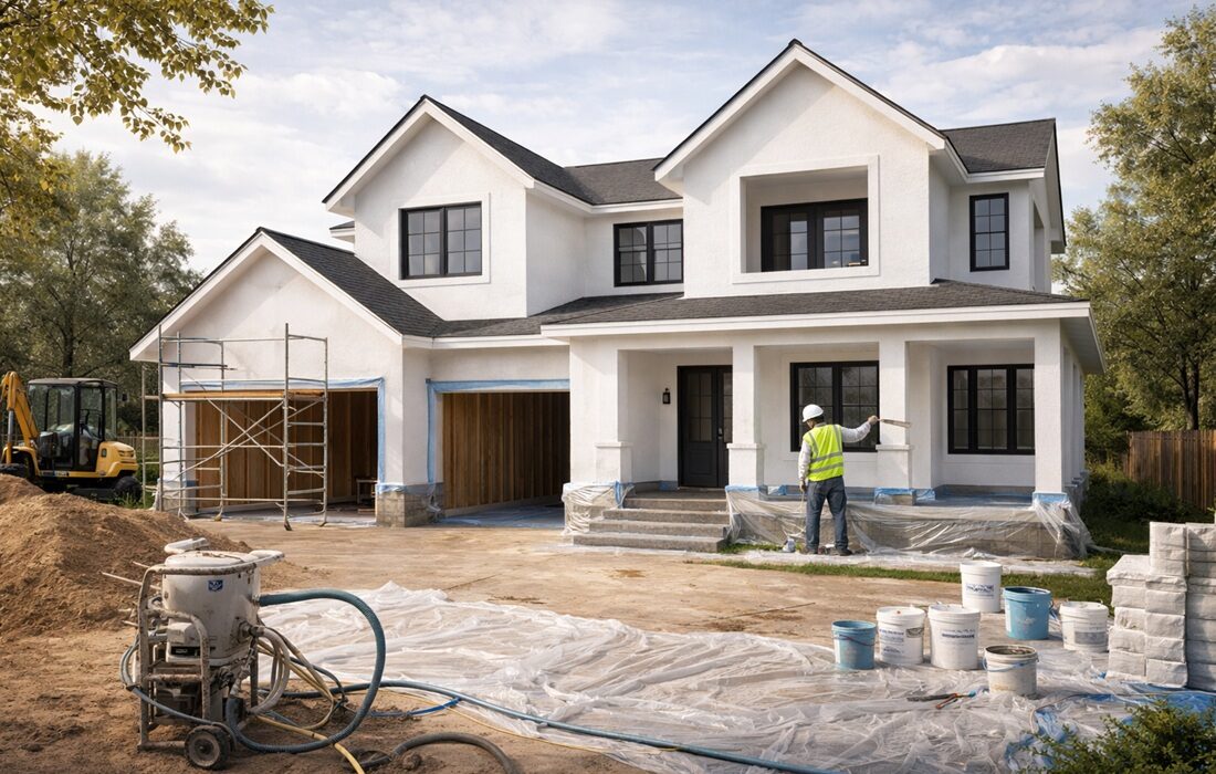 render on a house example in Perth