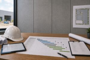 image showing construction timeline for a commercial building