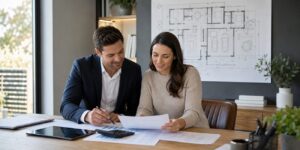 women discussing property tax change in Australia with a consultant